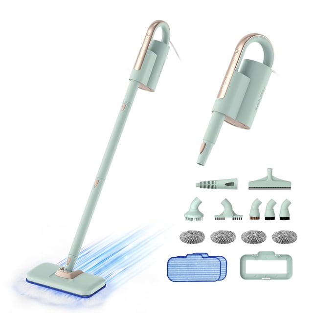 Fregona a vapor Newbealer 1200 W, 250 ml, con 11 accesorios y 2 almohadillas