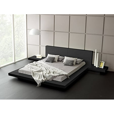 Ash Modern Bed - Fujian Modern Bed + 2 Night Stands King (Ash Black)