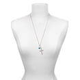 thumbnail image 3 of Delight Jewelry Acrylic 5/16" Teal Heart I Set You Apart Engraved Cross Zoey Necklace, 28", 3 of 4