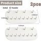 thumbnail image 2 of Necklace Hanger Wall Mount, Adhesive Jewelry Storage Hanging with 12 Hooks, Jewelry Hooks for Necklaces, Rings, Bracelets Keys - White (Pack of 2), 2 of 5