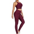 thumbnail image 5 of asdoklhq Yoga Pants for Women,Women Casual Solid Pocket Leggings Sports Nine-Point Yoga Pants, 5 of 9