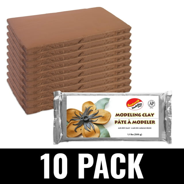 Sandtastik Pâte à Modeler Autodurcissante Valeur 1,1 lb Lot de 10 (11,1 lb) - Terre Cuite