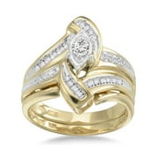 1/4 Carat Yellow Gold Marquise-Styled Bridal Set