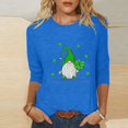 thumbnail image 1 of Meichang T-Shirts pour Femmes Jour de la Saint-Patrick Manches 3/4 Hauts Trèfle Chanceux T-Shirts Imprimé Vert Col Rond Décontracté Vacances T-Shirts Jour de la Saint-Patrick, 1 of 4