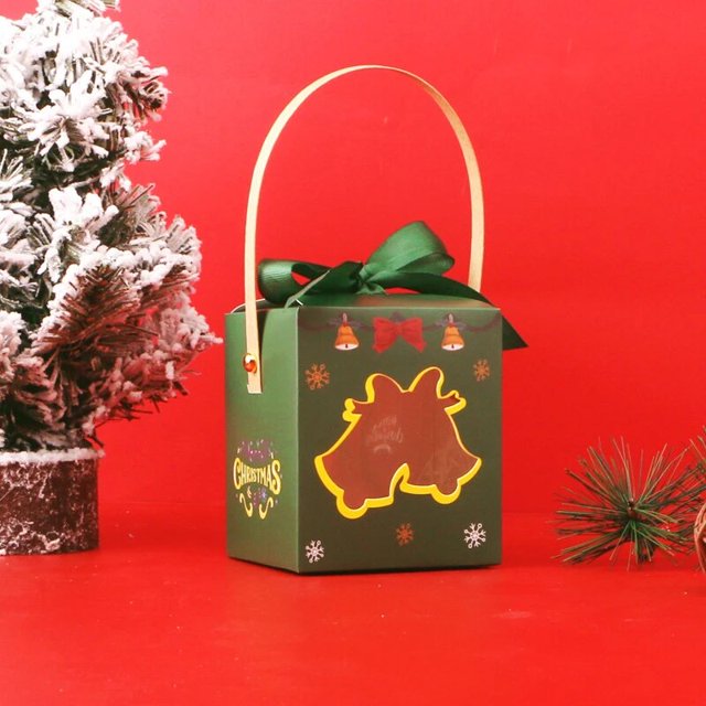 Caja de regalo de Navidad de 1/3 piezas, embalaje de galletas de caramelo de manzana, Papá Noel, recuerdo de fiesta de año nuevo, suministros de envoltura de regalo, 2024