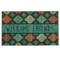 Mohawk Home Friend Medallion Outdoor Polyester Door Mat, Multi, 1' 6" X 2' 6"
