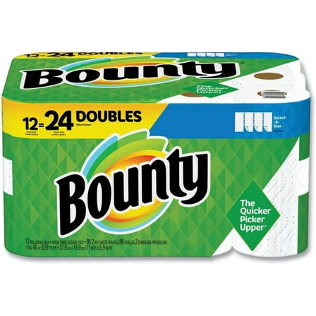 Bounty Select-A-Size Paper Towels, White, 12 Double Rolls, 12 Count