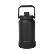 Swiss Tech 64oz Krug Stainless Steel Water Bottle Jug with Chug Cap and Silicone Boot, Black