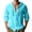Light Blue., variant on Mens Linen Long Sleeve Hoodie Soft T-Shirt,Solid Color Linen Cottons Hooded Top Crew Neck Button Detail Casual Pullover Outerwear