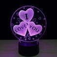 thumbnail image 5 of Lámpara 3D Efecto de luz visual Interruptor táctil y control remoto Los colores cambian la luz nocturna (Te amo corazón), 5 of 5