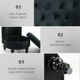 thumbnail image 6 of AVAWING High Back Retro Throne Chair, Velvet Armless Royal Chair w/ Storage, Indoor, Black, 6 of 8