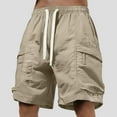 thumbnail image 2 of Running Shorts for Men Nylon Ice Silk Cargo Shorts with Pockets Summer Casual Sports Shorts Khaki S, 2 of 4