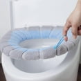 thumbnail image 2 of Washable Soft with Handle O-shape Winter Bathroom Toilet Seat Pad Toilet Accessories Cushion Toilet Seat Cover PINK WITHOUT HANDLE, 2 of 8