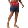 thumbnail image 4 of INSPIRE CHIC Men's Contrast Color Gradient Elastic Waist Summer Drawstring Beach Shorts 30 Red Black, 4 of 6
