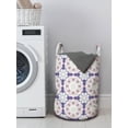 thumbnail image 3 of Floral Laundry Bag, Abstract Botanics Traditional Romantic Mandalas Pattern in Pink and Blue Tones, Hamper Basket with Handles Drawstring Closure for Laundromats, 13" x 19", Multicolor, by Ambesonne, 3 of 4