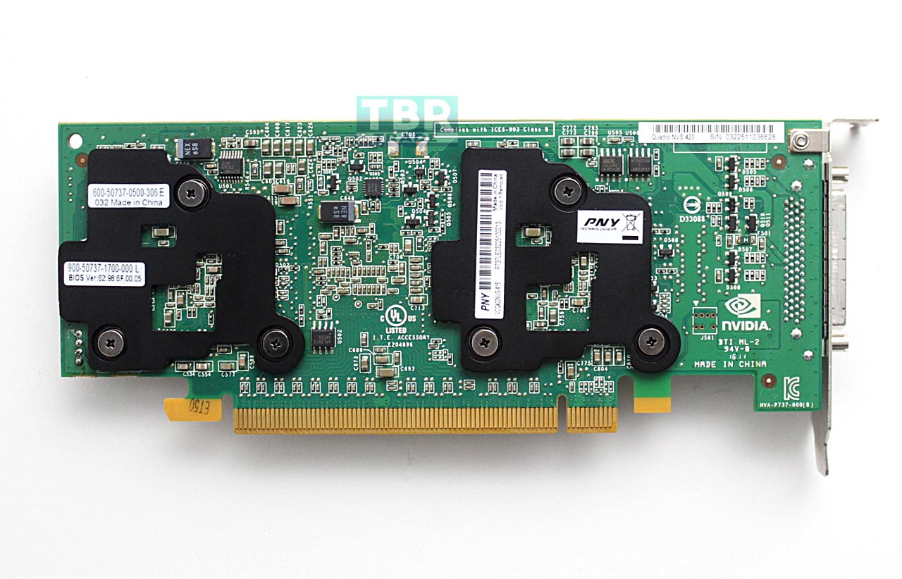 NVIDIA Quadro NVS 420 by PNY 512MB GDDR3 PCI Express Gen 2 x16 VHDCI to Quad DVI-D SL or DisplayPort Profesional Business Graphics Board, VCQ420NVS-X16-DVI-PB by PNY - image 5 of 5