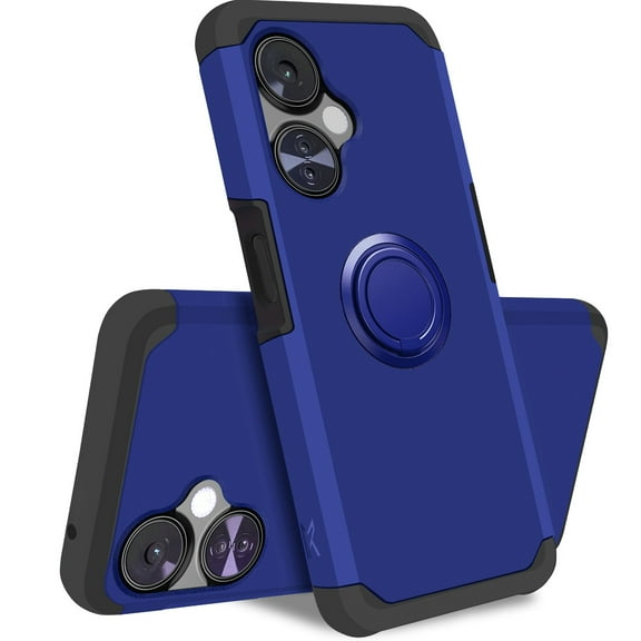 For OnePlus Nord N30 5G Kickstand Hybrid with 360° Rotate Ring Stand Magnetic Shockproof   Screen Protectror Cover ,Xpm Phone Case [ Blue ]