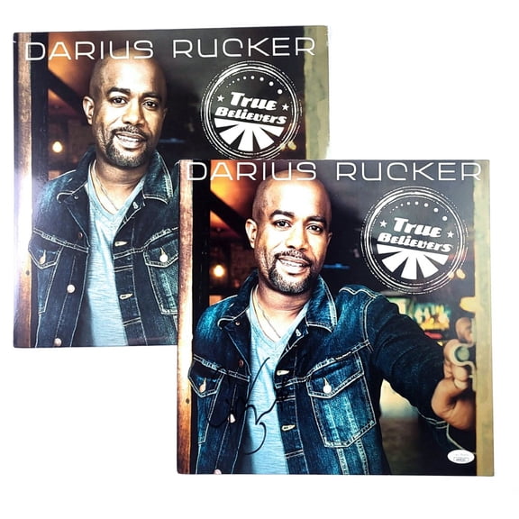 Darius Rucker Signed Autograph Record Album Promo Photo True Believers w/LP JSA