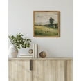 thumbnail image 2 of Drsoum Vintage Wall Art The Vast Grassland Wilderness Landscape Painting Retro Meadow Scenery Farmhouse Kitchen Living Room Decor 10x10in Natural Framed, 2 of 6