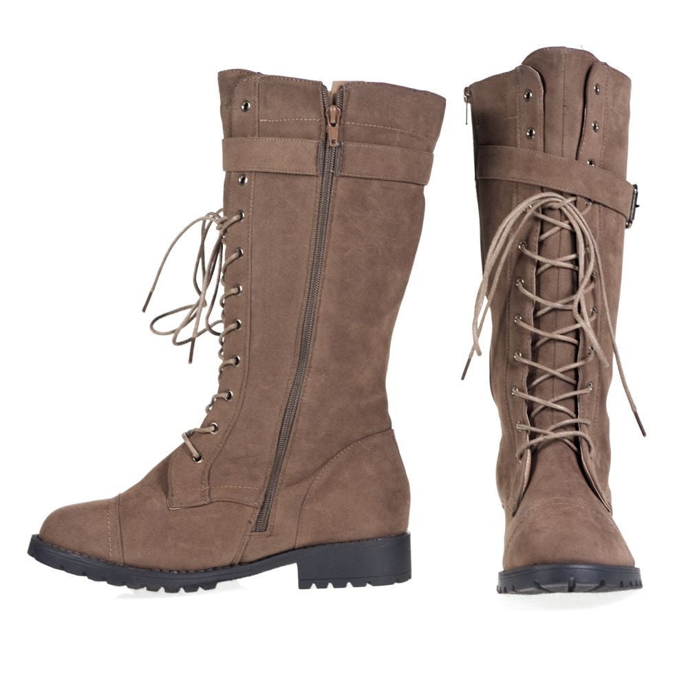 women's lace up boots with zipper