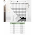 thumbnail image 6 of No Hook Shower Curtain with Snap-in Liner, Black Stripe Waterproof Fabric Bathroom Curtains, Modern Rustic Horizontal Black Striped Bath Curtains & Mesh Top Window Standard 72''x72'', 6 of 6