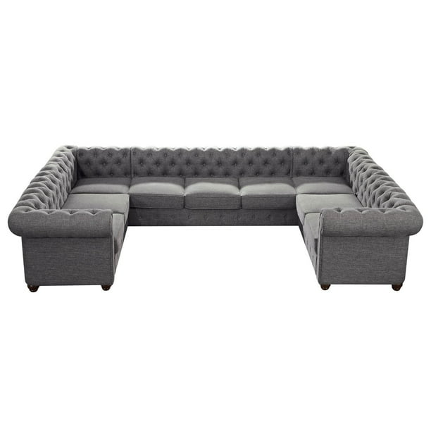 Rosevera Quitaque U Shaped Tufted Sectional Sofa Com Rosevera Quitaque U Shaped Tufted, Tufted Sectional Sofas