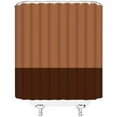 thumbnail image 3 of Brown Shower Curtain Boho Vintage Color Block Mid Century Modern Simplicity Textured Bright Natural Fabric Home Bathroom Decor with Hooks(72" WX72 H), 3 of 4