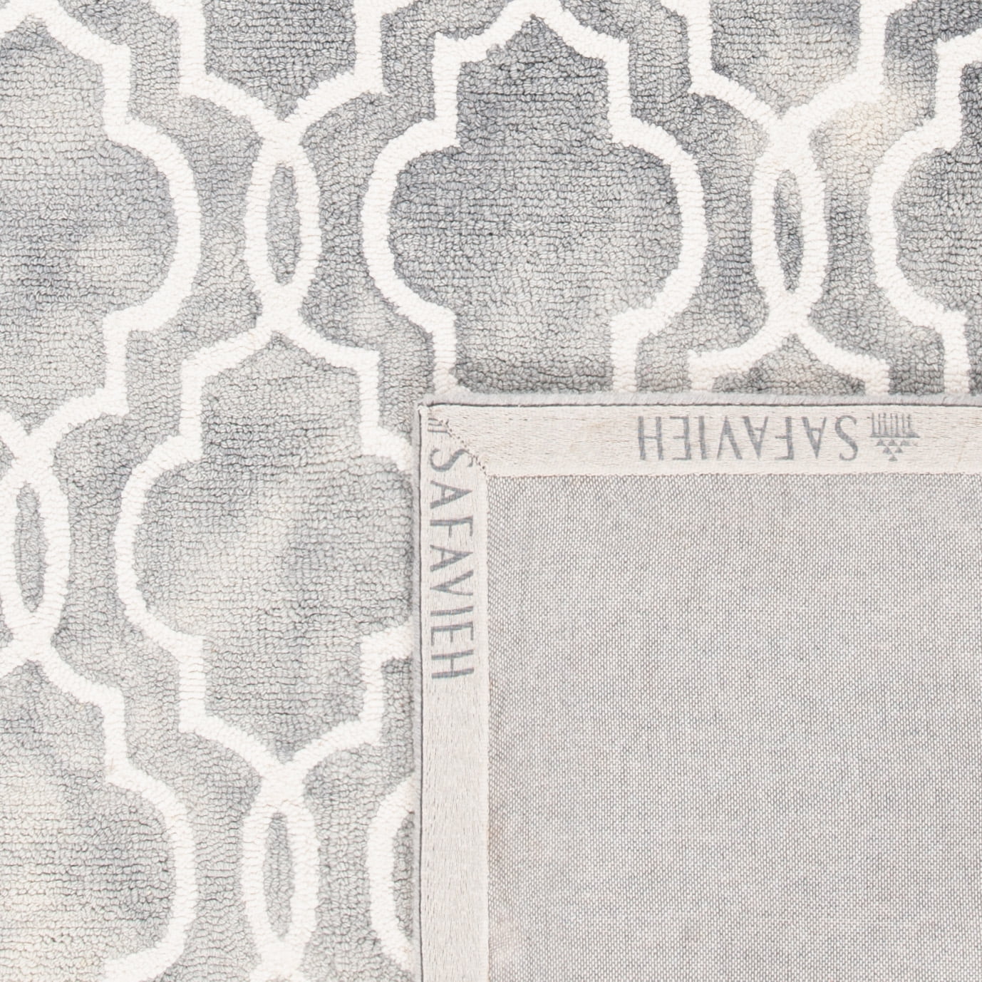 Safavieh Dip Dye Leighton Geometric Wool Area Rug, Gray/Ivory, 9' x 12'