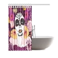 thumbnail image 2 of WOPOP Day of The Dead Flowers Shower Curtain Waterproof Fabric Bath Curtain 66x72 inches, 2 of 2
