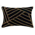 thumbnail image 1 of Fundas de almohada rectangulares negras de 30 x 40 cm (12 x 16 pulgadas), fundas de almohada lumbar con cuentas de madera de seda artística, diseño geométrico moderno - Wood Camp, 1 of 3