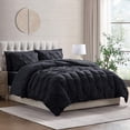 thumbnail image 4 of LammaLoe California King Size comforter Sets, 7 Piece Bed In A Bag Pintuck Bedding Sets, BLK, 4 of 6