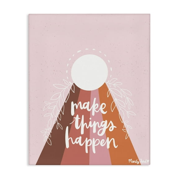 Stupell Industries Minimal Make Things Happen Quotes and Sayings Painting Wrapped Canvas Canvas Art Print Wall Art, 16 x 20