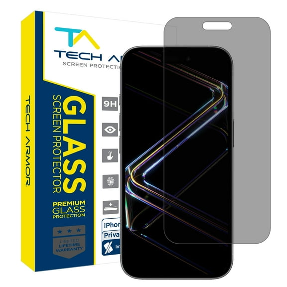 Tech Armor for iPhone 17 Pro Max Screen Protector Privacy Glass 6.9 inch - Ballistic Tempered, Anti-Spy, Case Friendly, Easy Installation, Bubble Free, Touch Support, 1 Pack
