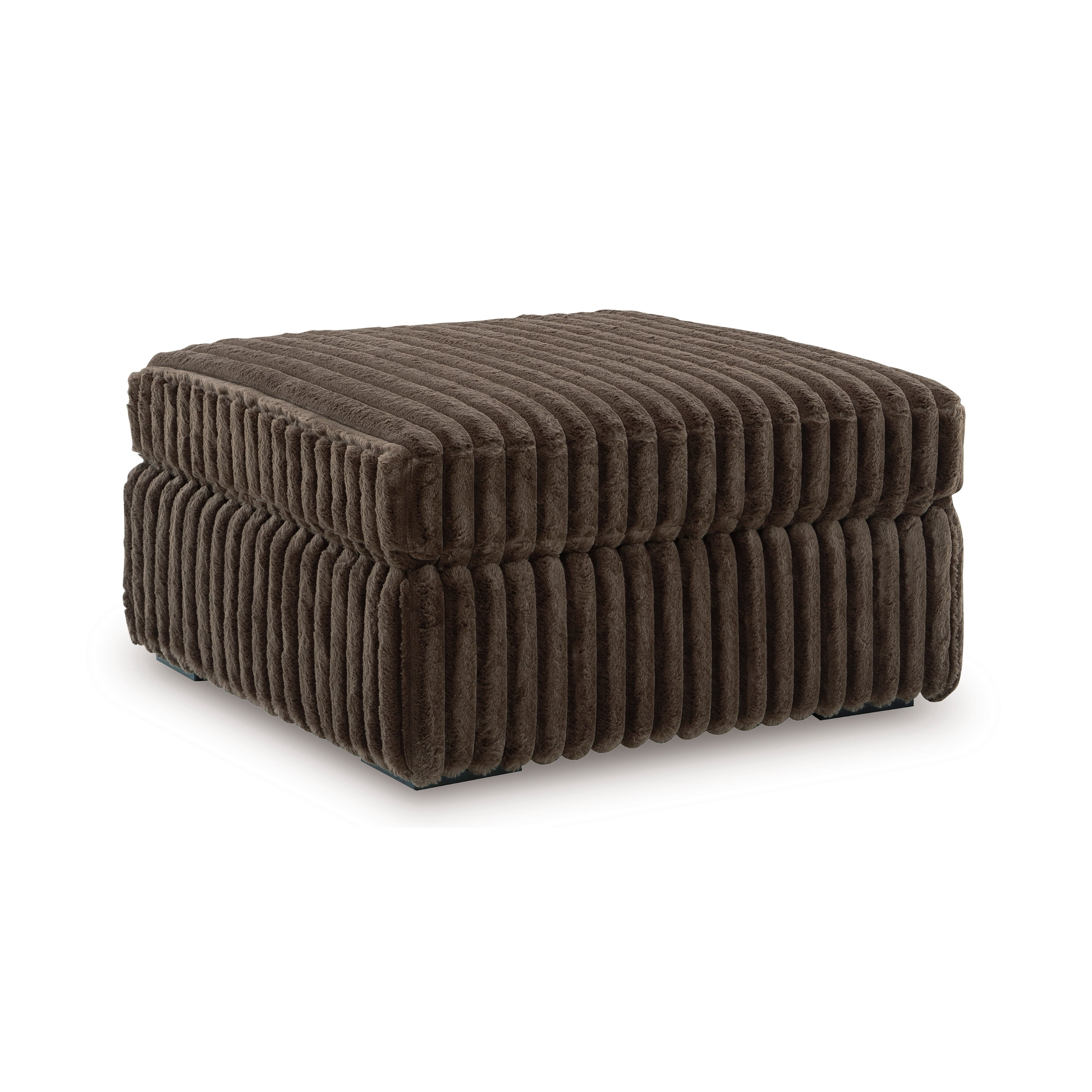 Roundhill Furniture Solenne Oversized Ottoman with Jumbo Corduroy Upholstery, Chocolate