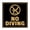Black Gold, variant on Square No Diving Sign (White) - Small