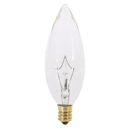 60w Candelabra Base Bulbs - Satco A3684 60W 130V B10 Clear E12 Candelabra Base Incandescent bulb