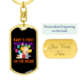 thumbnail image 3 of Baby Inside Balloons Mom Stainless Steel or 18k Gold Premium Swivel Dog Tag Keychain, 3 of 8