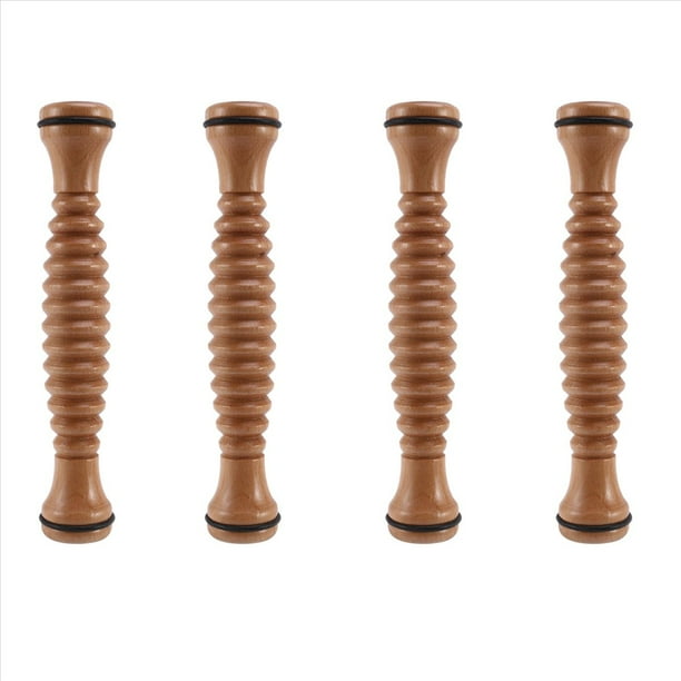 4X Ballet Masajeador de Pies Formador de Empeine Rodillo de Pie Rodillo de Pie de Madera Relajante Reductor de PresióN SóLido