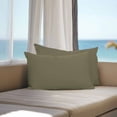 thumbnail image 3 of Olive Green Lumbar Pillow Covers 20x12 Inch Set of 2, Farmhouse Solid Green Color Modern Art Waterproof Outdoor Pillow Covers, Decorative Cushion Pillowcases for Couch, Sofa, Bed, Garden, Patio, 3 of 9