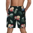 thumbnail image 2 of Lsque Mens Swim Trunks Baby Sloths Sleeping Pattern - Bathing Suit Compression Liner - Beach Swim Shorts Swimwear - (S-3XL) - Stretch Quick Dry -Medium, 2 of 9