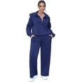 thumbnail image 3 of Lounge Sets For Women 2023 Oversized Half Zip Sweatshirt And Wide Leg Sweatpant 2 Piece Outfits Sweatsuit Tracksuit, 3 of 7