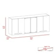thumbnail image 6 of Wall Cabinet - White Finish, Four Interior Shelves, Modern, Metal Handles, Built-in Dish Rack And Holder 4 Handles & Configuration, 6 of 6