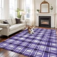 thumbnail image 3 of Purple Plaid Area Rug 6x9 Washable Rug Non Slip Modern Art Checkered Farmhouse Large Area Rug Soft Stainresistant Indoor Floor Carpet for Living Room Bedroom Home Office Dining Room Nursery, 3 of 8