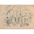 thumbnail image 2 of Ivan Ivanec 18x14 Black Ornate Wood Framed Double Matted Museum Art Print Titled - Students During Classes in the Painting Studio (1940), 2 of 5