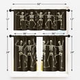 thumbnail image 4 of Halloween Kitchen Curtains Window Curtains and Valances Set 24 Inch, Dancing Skeletons on Black Background Short Tier Curtain for Kitchen, October Small Kitchen Decor, 4 of 6