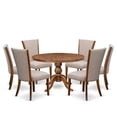 thumbnail image 7 of East West Furniture Irving 7 Piece Round Kitchen Set in Walnut Finish, 7 of 7