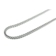10k White Gold Franco Box Cuban Chain (2mm) -34"