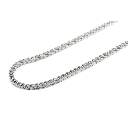 10k White Gold Franco Box Cuban Chain (2mm) -34"