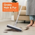 thumbnail image 4 of Superio Grey Rubber Bristle Broom for All Floor Types, Salon Broom, Squeegee Broom Cleans Hair, Dust, Lint, Fur, Liquid, and Carpets, 1-Pack , 4 of 8