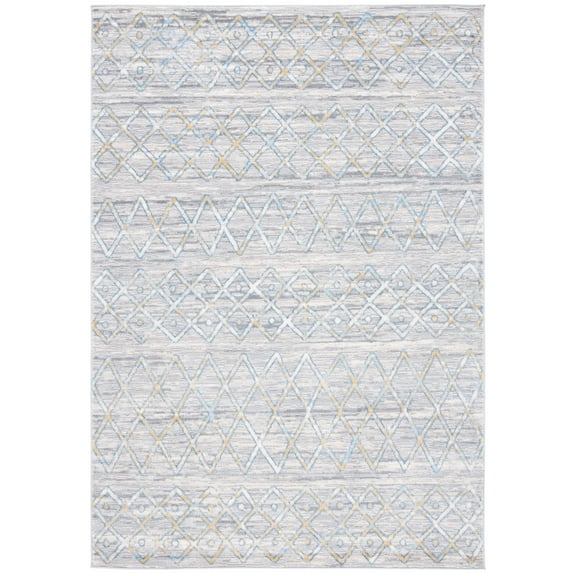 SAFAVIEH Lagoon Dogon Diamond Area Rug, Grey/Blue, 5'3" x 7'6"